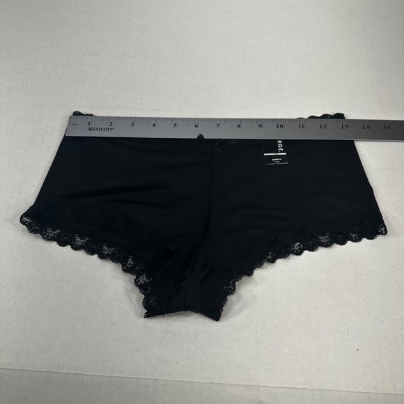 George Women's Size 7 Large Panty Cheeky Lace Waist Leg Openings Black New - Picture 7 of 10